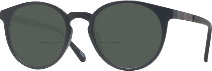 Round Black Byblos Bifoca Reading Sunglasses View #1