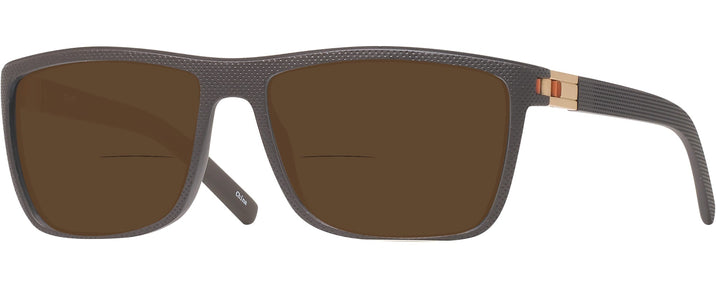 Rectangle Brown Endurance Bifocal Reading Sunglasses View #1