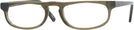 Rectangle Transparent Dark Green Monaco Single Vision Half Frame View #1