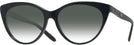 Cat Eye,Oversized Shiny Black Ralph Lauren 8195B w/ Gradient Progressive No Line Reading Sunglasses View #1