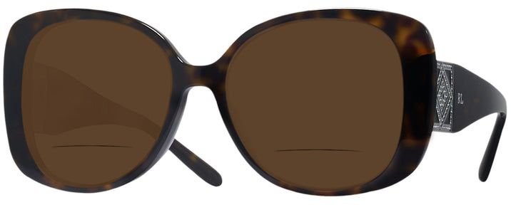Oversized Shiny Havana Ralph Lauren 8196BU Bifocal Reading Sunglasses View #1