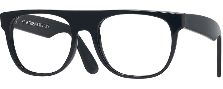 Square Black Flat Top Single Vision Full Frame View #1