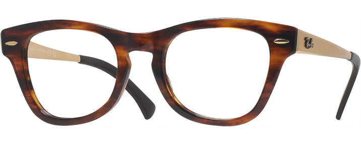 Square Striped Havana Ray-Ban 0707VM Single Vision Full Frame View #1