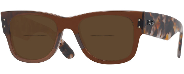 Square Transparent Brown Ray-Ban 0840V Bifocal Reading Sunglasses View #1