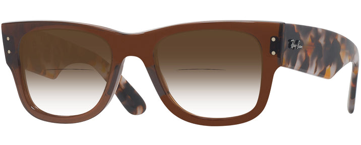Square Transparent Brown Ray-Ban 0840V w/ Gradient Bifocal Reading Sunglasses View #1