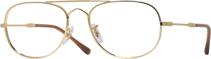 Aviator Gold Ray-Ban 3735V Single Vision Full Frame View #1
