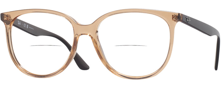 Square Transparent Brown Ray-Ban 4378V L Bifocal View #1