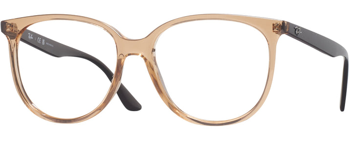 Square Transparent Brown Ray-Ban 4378V L Progressive No-Lines View #1