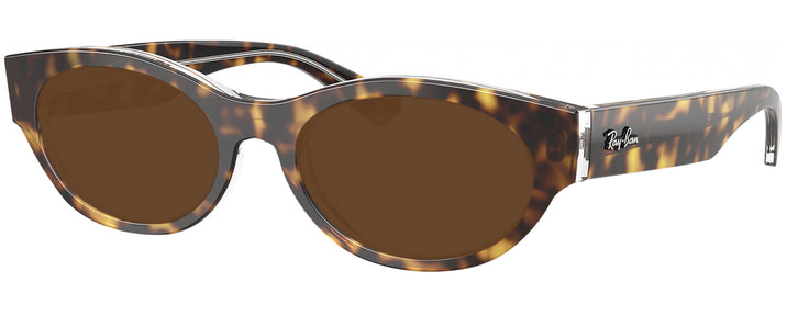 Oval Havana On Transparent Ray-Ban 5447 Progressive Reading Sunglasses View #1