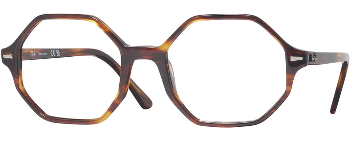 Round Striped Havana Ray-Ban 5472 Progressive No-Lines View #1