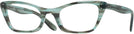 Cat Eye Striped Green Ray-Ban 5499 Single Vision Full Frame View #1
