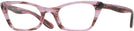 Cat Eye Striped Pink Ray-Ban 5499 Single Vision Full Frame View #1