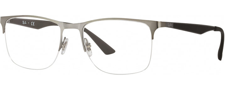 Rectangle Shiny Gunmetal Ray-Ban 6362 Progressive No-Lines View #1