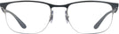 Rectangle BLACK ON SILVER Ray-Ban 6513 Progressive No-Lines View #2