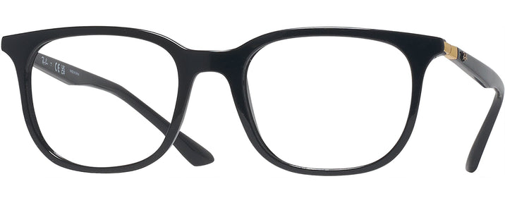 Square Black Ray-Ban 7211 Progressive No-Lines View #1