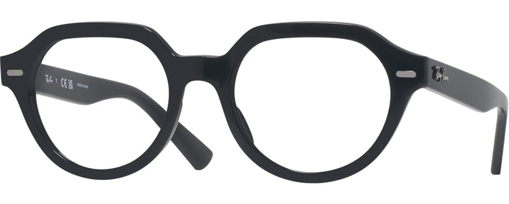 Round Black Ray-Ban 7214 Computer Style Progressive View #1