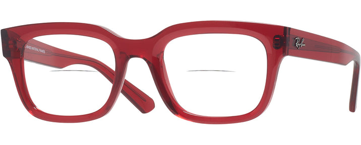 Rectangle Transparent Red Ray-Ban 7217 Bifocal View #1