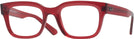 Rectangle Transparent Red Ray-Ban 7217 Single Vision Full Frame View #1