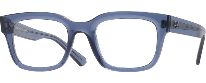 Rectangle Transparent Blue Ray-Ban 7217 Single Vision Full Frame View #1