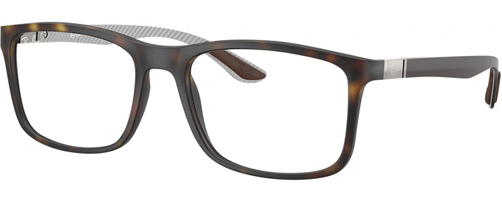 Rectangle Matte Havana Ray-Ban 8908 Single Vision Full Frame View #1