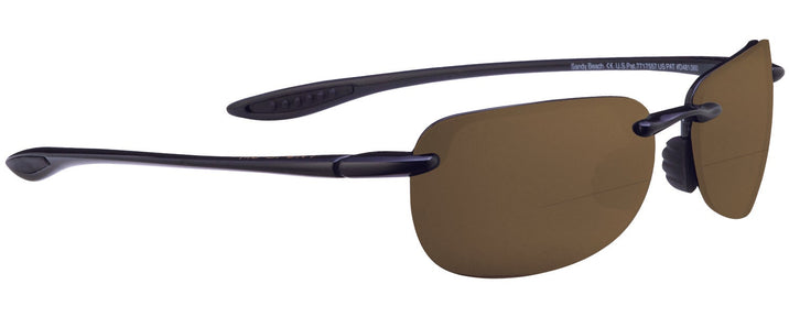 Rectangle Gloss Black/hcl Lens Maui Jim Sandy Beach 408 Bifocal Reading Sunglasses View #1
