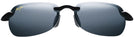 Rectangle Black / Grey Lens Maui Jim Sandy Beach 408 View #2