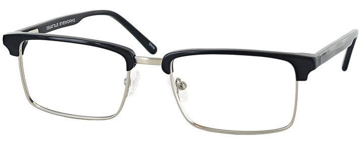 Rectangle Black Seattle Eyeworks 976 Single Vision Full Frame View #1