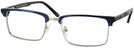 Rectangle Blue On Tortoise Seattle Eyeworks 976 Single Vision Full Frame View #1