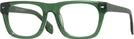 Square Transparent Green Seattle Eyeworks 1001 Single Vision Full Frame View #1