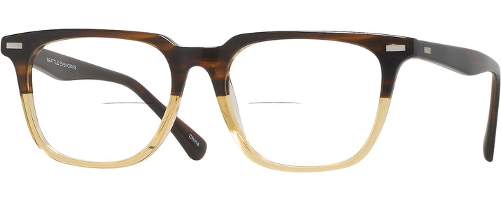 Square Brown Fade Seattle Eyeworks 1002 Bifocal View #1