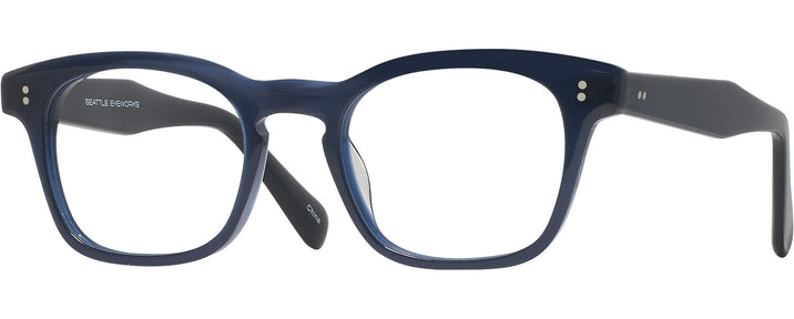 Square Blue Seattle Eyeworks 1004 Progressive No-Lines View #1