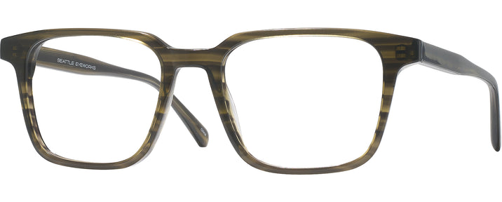 Square Striated Green Seattle Eyeworks 1005 Progressive No-Lines View #1