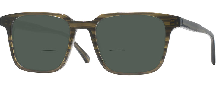 Square Striated Green Seattle Eyeworks 1005 Bifocal Reading Sunglasses View #1