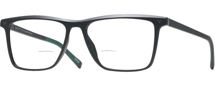 Rectangle Black/green Seattle Eyeworks 1010 Bifocal View #1
