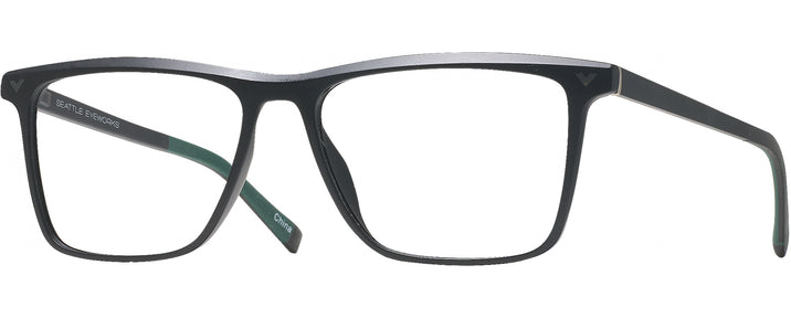 Rectangle Black/green Seattle Eyeworks 1010 Computer Style Progressive View #1