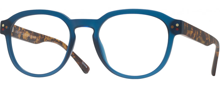 Round Blue/tortoise Seattle Eyeworks 1011 Single Vision Full Frame View #1