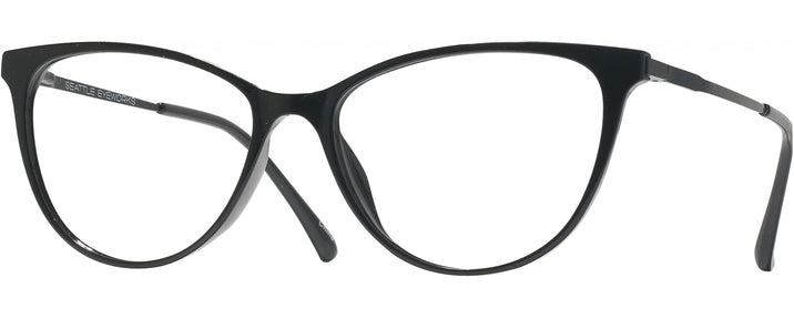 Cat Eye Black Seattle Eyeworks 1013 Computer Style Progressive View #1
