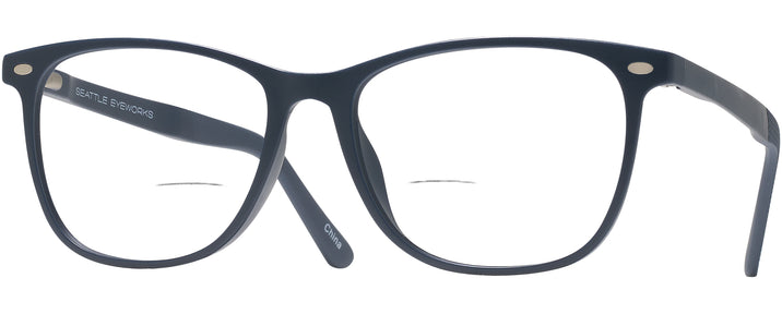 Square Matte Blue Seattle Eyeworks 1014 Bifocal View #1