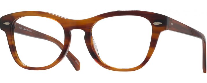 Square Striped Brown Seattle Eyeworks 1018 Computer Style Progressive View #1