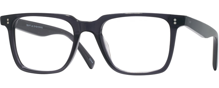 Square Dark Grey Seattle Eyeworks 1020 Single Vision Full Frame View #1
