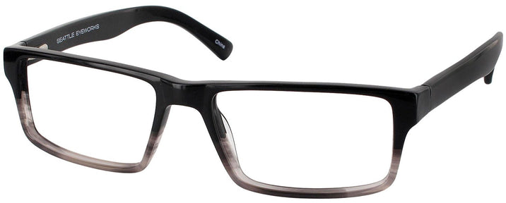 Rectangle Black Quartz Seattle Eyeworks 927 Single Vision Full Frame View #1