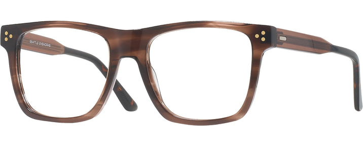 Square Transparent Brown Seattle Eyeworks 984 Single Vision Full Frame View #1