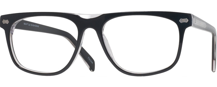 Square Black Seattle Eyeworks 986 Progressive No-Lines View #1