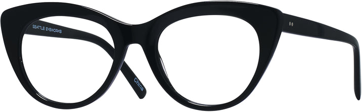 Cat Eye Black Seattle Eyeworks 989 Computer Style Progressive View #1