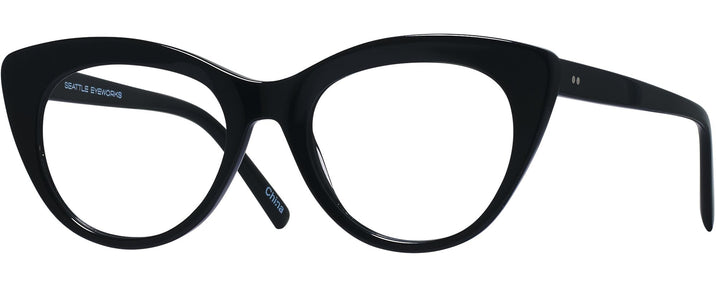 Cat Eye Black Seattle Eyeworks 989 Progressive No-Lines View #1
