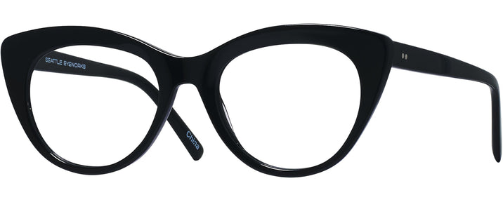Cat Eye Black Seattle Eyeworks 989 Computer Style Progressive View #1