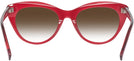 Cat Eye Transparent Red Seattle Eyeworks 989 w/ Gradient Progressive Reading Sunglasses View #4
