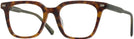 Square Tortoise With Green Seattle Eyeworks 994 Single Vision Full Frame View #1