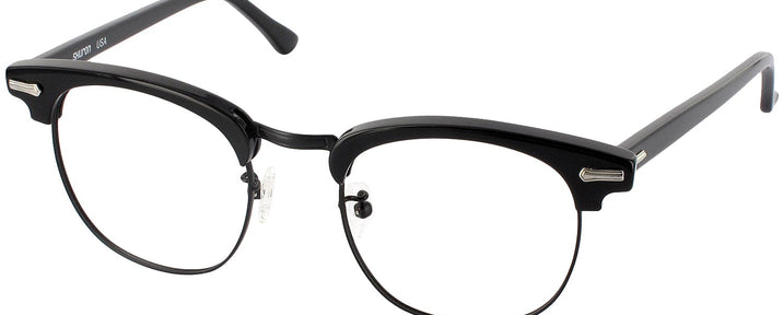 ClubMaster Black With Black Shuron Ronsir 52 (Mens XL Fit) Computer Style Progressive View #1