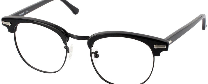 ClubMaster Black with Black Shuron Ronsir 52 (Mens XL Fit) Single Vision Full Frame View #1